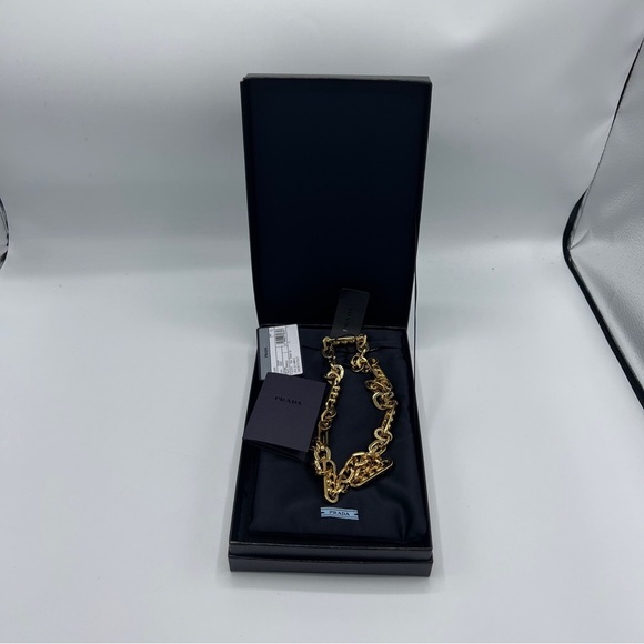 NWT NIB PRADA Gold Chain Necklace - Picture 10 of 12